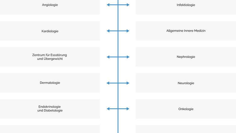 Grafik der Fachgebiete der Inneren Medizin